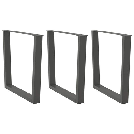 Matbordsben V-formade 3 st antracit 80x(72-73,3) cm stål