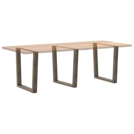 Matbordsben V-formade 3 st naturstål 80x(72-73,3) cm stål