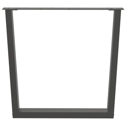 Matbordsben V-formade 3 st antracit 90x(72-73,3) cm stål