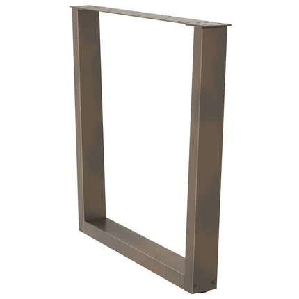 Matbordsben V-formade 3 st naturstål 90x(72-73,3) cm stål