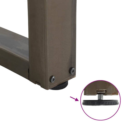 Matbordsben V-formade 3 st naturstål 90x(72-73,3) cm stål