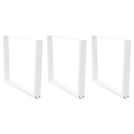 Matbordsben V-formade 3 st vita 100x(72-73,3) cm stål