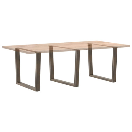 Matbordsben V-formade 3 st naturstål 100x(72-73,3) cm stål