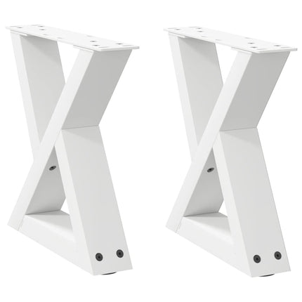 Soffbordsben 2 st vita 30x(30-31,3) cm stål