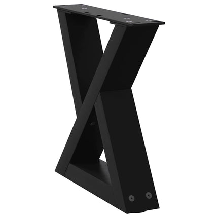 Soffbordsben 2 st svarta 40x(30-31,3) cm stål