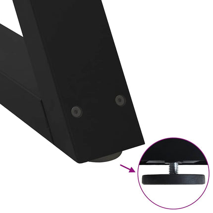 Soffbordsben 2 st svarta 40x(30-31,3) cm stål