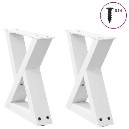 Soffbordsben 2 st vita 40x(30-31,3) cm stål