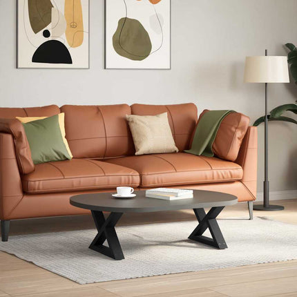 Soffbordsben 2 st svarta 50x(30-31,3) cm stål
