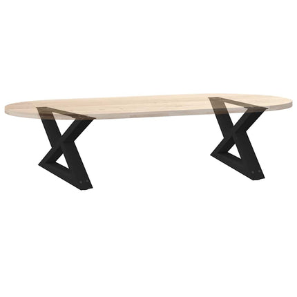 Soffbordsben 2 st svarta 50x(30-31,3) cm stål