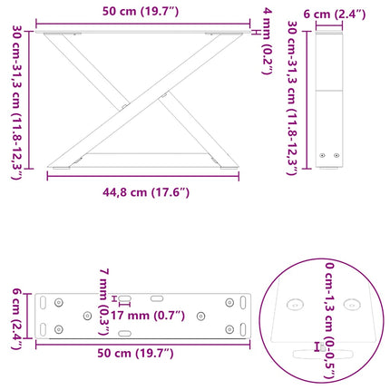 Soffbordsben 2 st antracit 50x(30-31,3) cm stål