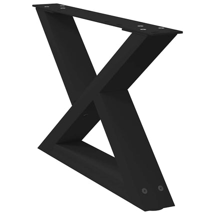 Soffbordsben 2 st svarta 60x(30-31,3) cm stål
