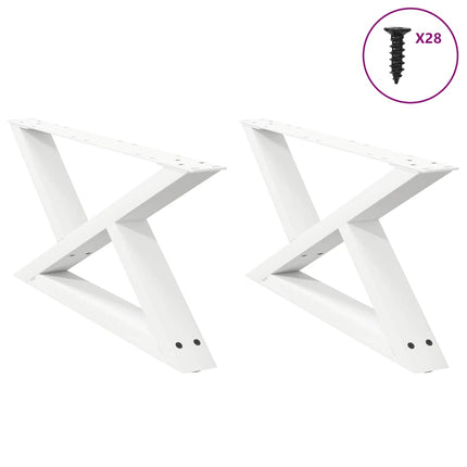 Soffbordsben 2 st vita 70x(30-31,3) cm stål