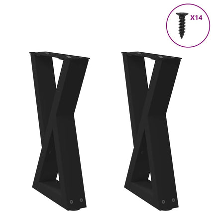 Soffbordsben 2 st svarta 38x(42-43,3) cm stål
