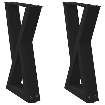 Soffbordsben 2 st svarta 38x(42-43,3) cm stål