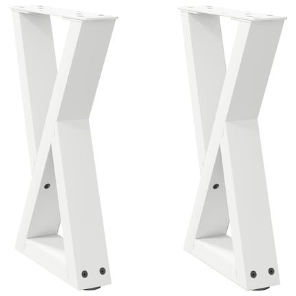 Soffbordsben 2 st vita 38x(42-43,3) cm stål