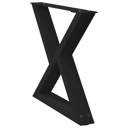 Soffbordsben 2 st svarta 50x(42-43,3) cm stål