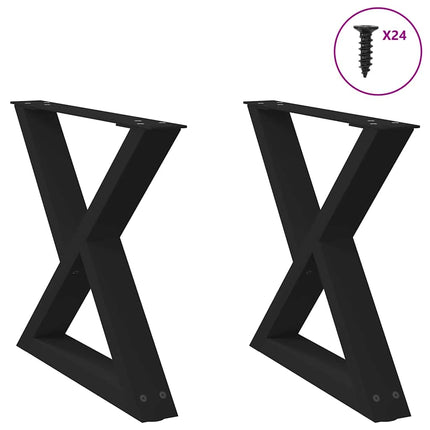 Soffbordsben 2 st svarta 60x(42-43,3) cm stål