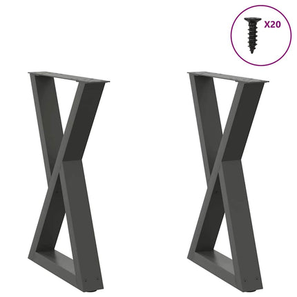 Matbordsben 2 st antracit 50x(72-73,3) cm stål