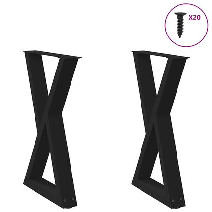Matbordsben 2 st svarta 60x(72-73,3) cm stål