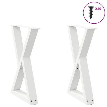 Matbordsben 2 st vita 60x(72-73,3) cm stål