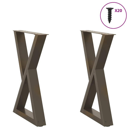 Matbordsben 2 st naturstål 60x(72-73,3) cm stål