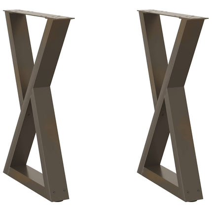 Matbordsben 2 st naturstål 60x(72-73,3) cm stål