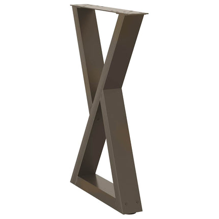 Matbordsben 2 st naturstål 60x(72-73,3) cm stål