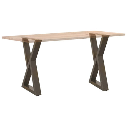 Matbordsben 2 st naturstål 60x(72-73,3) cm stål