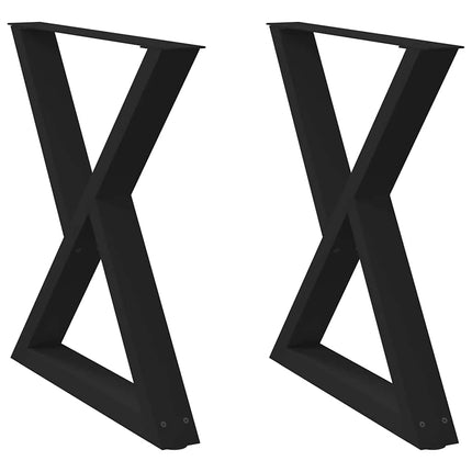 Matbordsben 2 st svarta 70x(72-73,3) cm stål