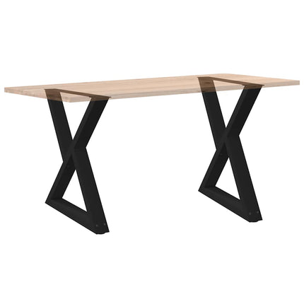Matbordsben 2 st svarta 70x(72-73,3) cm stål