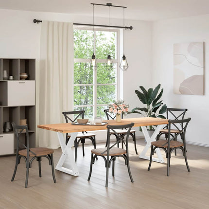 Matbordsben 2 st vita 70x(72-73,3) cm stål
