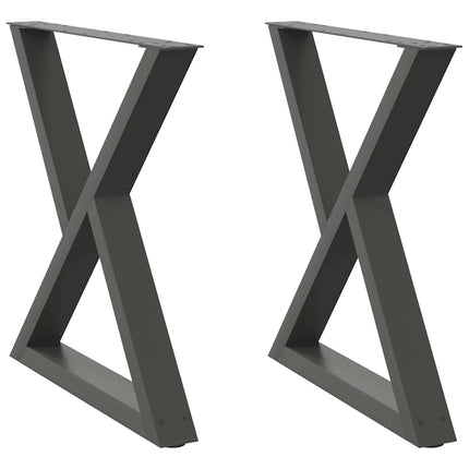 Matbordsben 2 st antracit 70x(72-73,3) cm stål