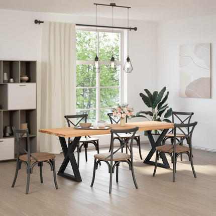 Matbordsben 2 st svarta 80x(72-73,3) cm stål