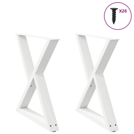 Matbordsben 2 st vita 80x(72-73,3) cm stål