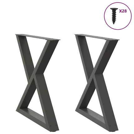 Matbordsben 2 st antracit 80x(72-73,3) cm stål