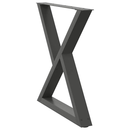 Matbordsben 2 st antracit 80x(72-73,3) cm stål