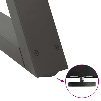 Matbordsben 2 st antracit 80x(72-73,3) cm stål