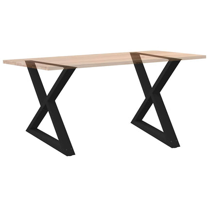 Matbordsben 2 st svarta 90x(72-73,3) cm stål