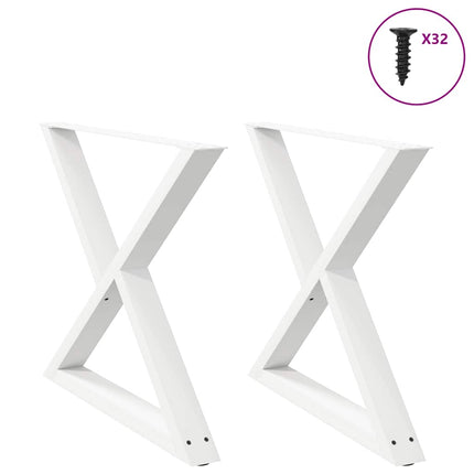 Matbordsben 2 st vita 90x(72-73,3) cm stål