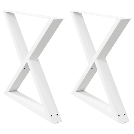 Matbordsben 2 st vita 90x(72-73,3) cm stål