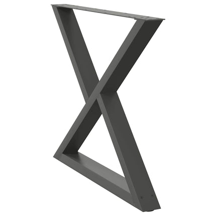 Matbordsben 2 st antracit 90x(72-73,3) cm stål