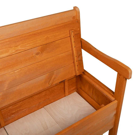 Utomhusbänk med lagring Brun 119 x 44 x 76 cm Massiv furu