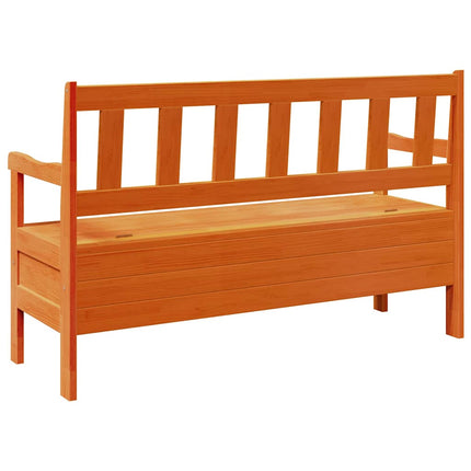 Utomhusbänk med lagring Brun 119 x 44 x 76 cm Massiv furu
