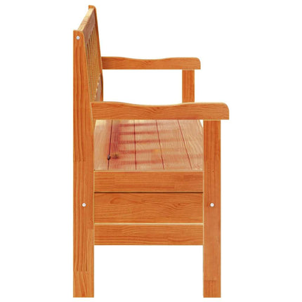 Utomhusbänk med lagring Brun 119 x 44 x 76 cm Massiv furu