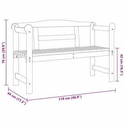 Utomhusbänk med lagring Brun 119 x 44 x 76 cm Massiv furu