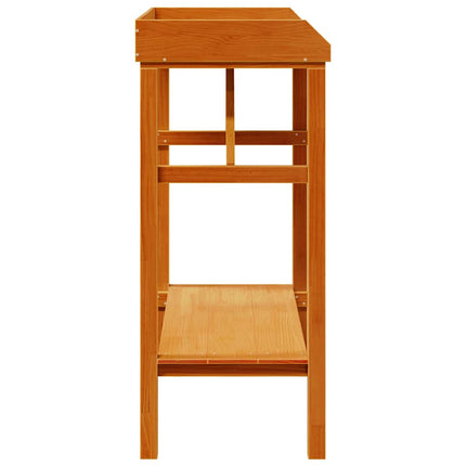 Planteringsbord med hylla Brun 75 x 40 x 90 cm Massiv furu
