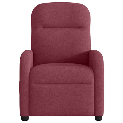 Elektrisk reclinerfåtölj vinröd tyg