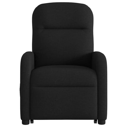 Reclinerfåtölj med uppresningshjälp svart tyg