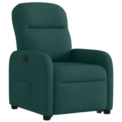 Reclinerfåtölj med uppresningshjälp mörkgrön tyg