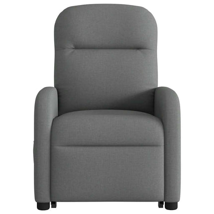 Massagefåtölj med uppresningshjälp mörkgrå tyg